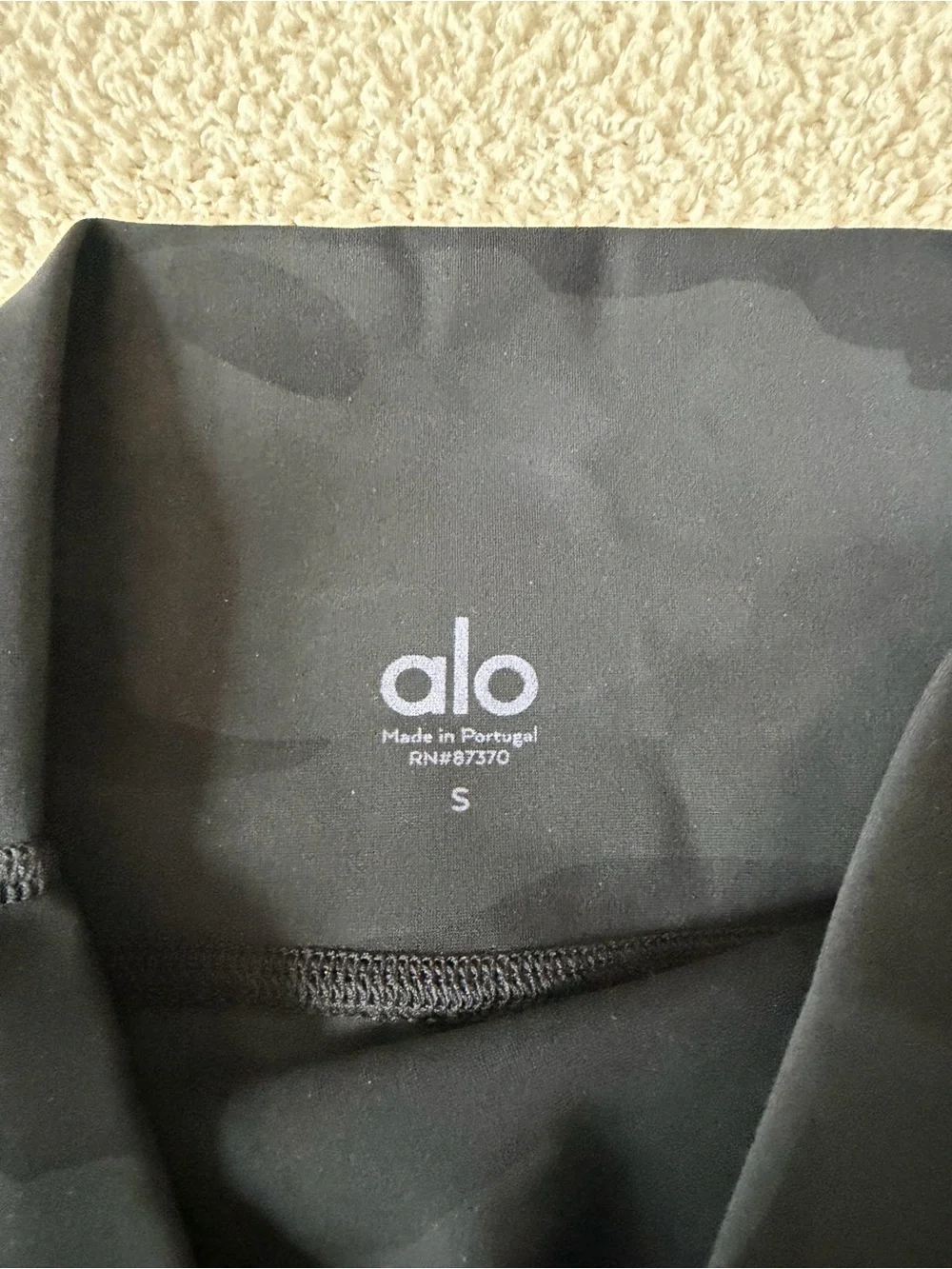 ALO Yoga Black Camo High-Rise Bike Shorts